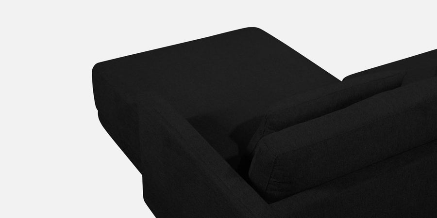 Kera Fabric Lhs Sectional Sofa 3 Lounger In Zed Black Colour - Febonic Living