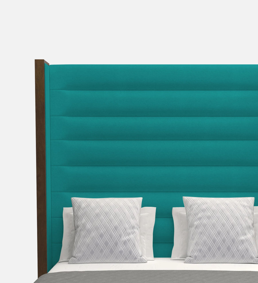 Sunny Fabric Upholstered King Size Bed In Sea Green Colour - Febonic Living