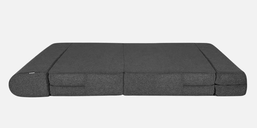 Fleepy Fabric 3 Seater Foldable Sofa Cum Bed In Charcoal Grey Colour - Febonic Living