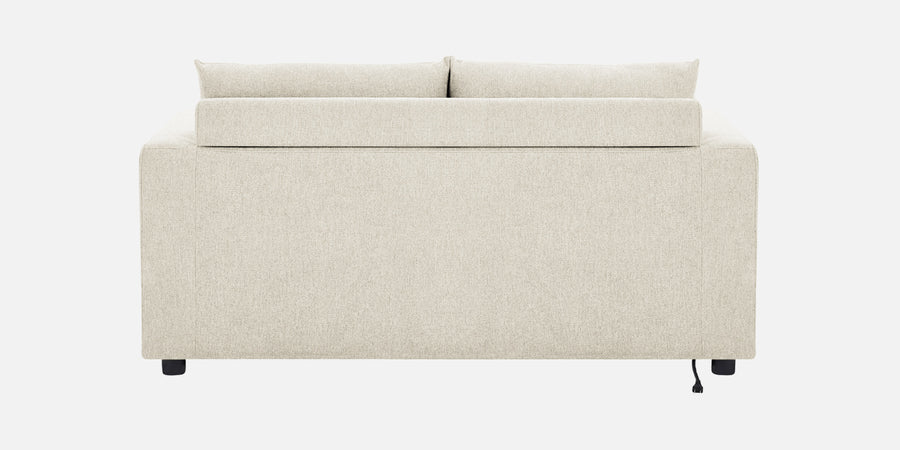 Roman Fabric 3 Seater Foldable Sofa Cum Bed In Ivory Cream Colour With Usb Port - Febonic Living