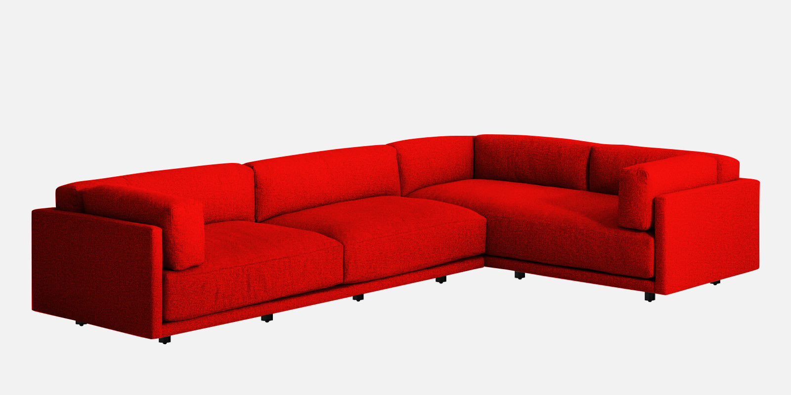 Nixon Fabric 6 Seater RHS Sectional Sofa In Ruby Red Colour