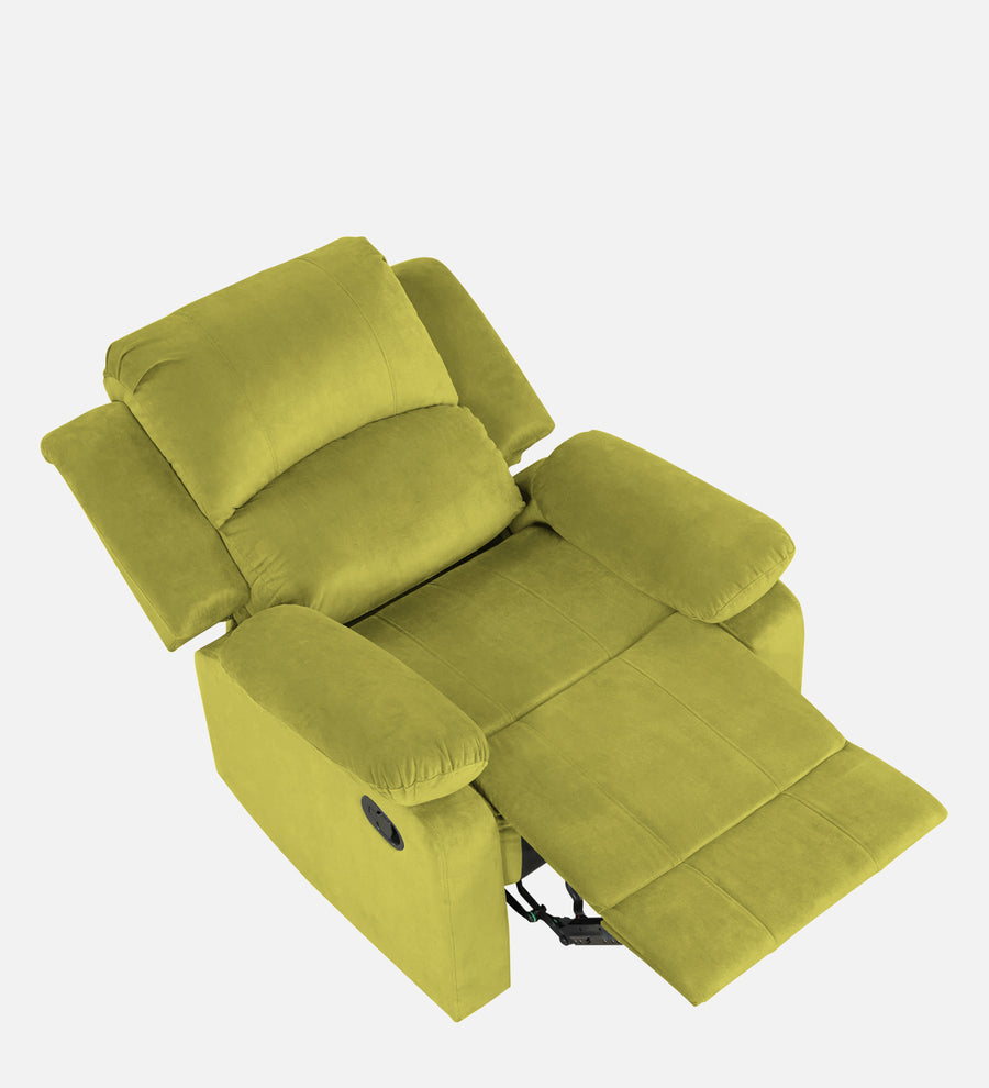 Henry Fabric 1 Seater Motorized Recliner In Parrot Green Colour - Febonic Living
