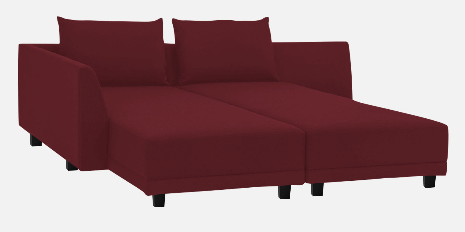 Ira Fabric RHS 6 Seater Sofa Cum Bed In Blood Maroon Colour