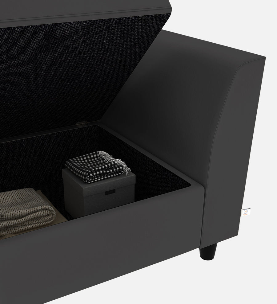 Bristo Velvet 1 Seater Sofa In Davy Grey Colour With Storage - Febonic Living