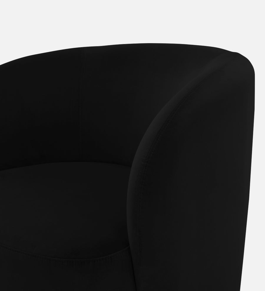 Lucky Velvet Lounge Chair In Adam Black Colour - Febonic Living