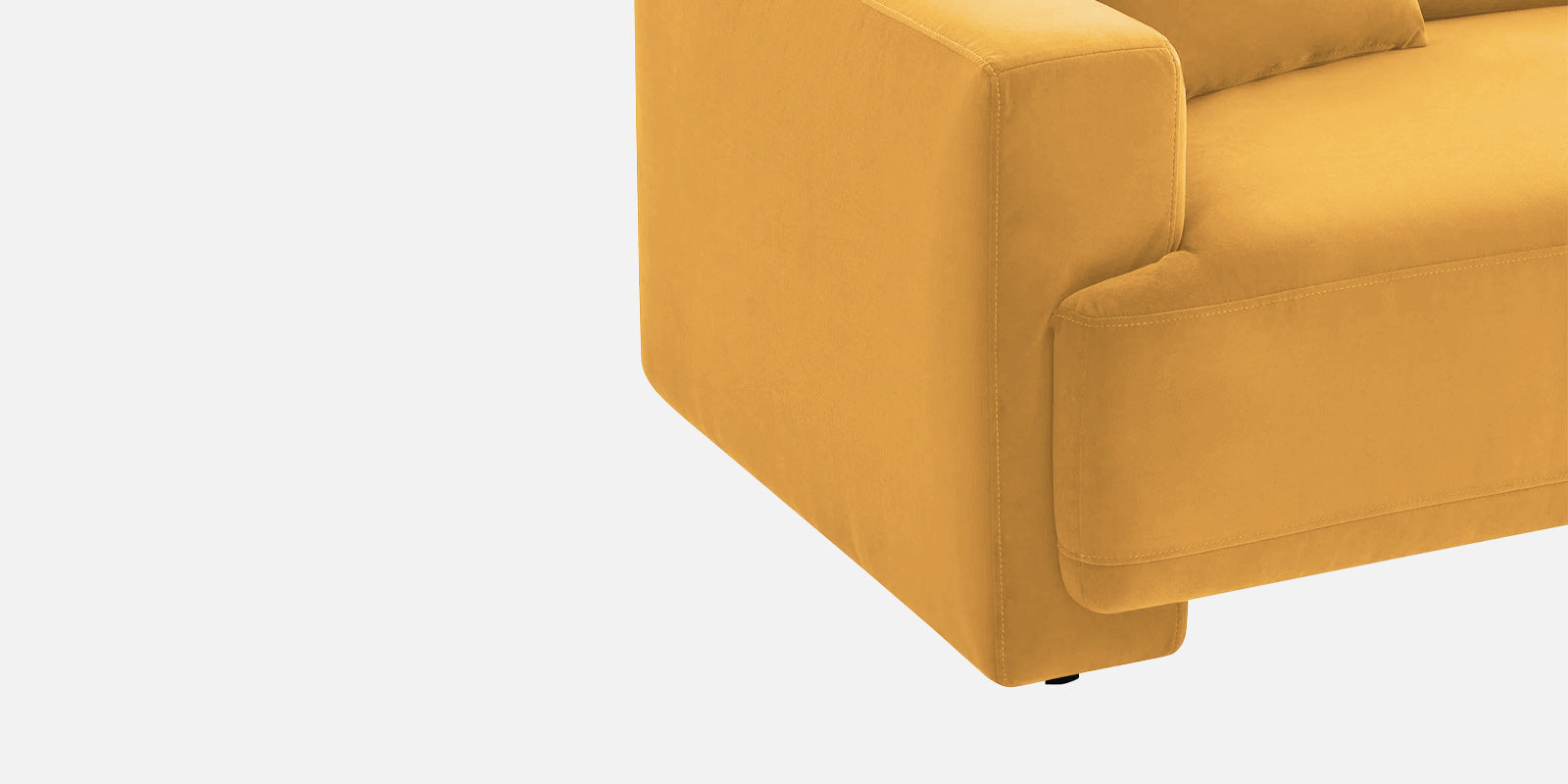 Kosta Velvet 3 Seater Sofa in Turmeric Yellow Colour