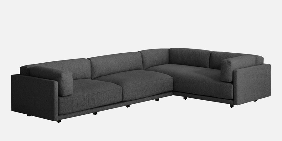 Nixon Fabric 6 Seater Rhs Corner Sofa In Charcoal Grey Colour - Febonic Living