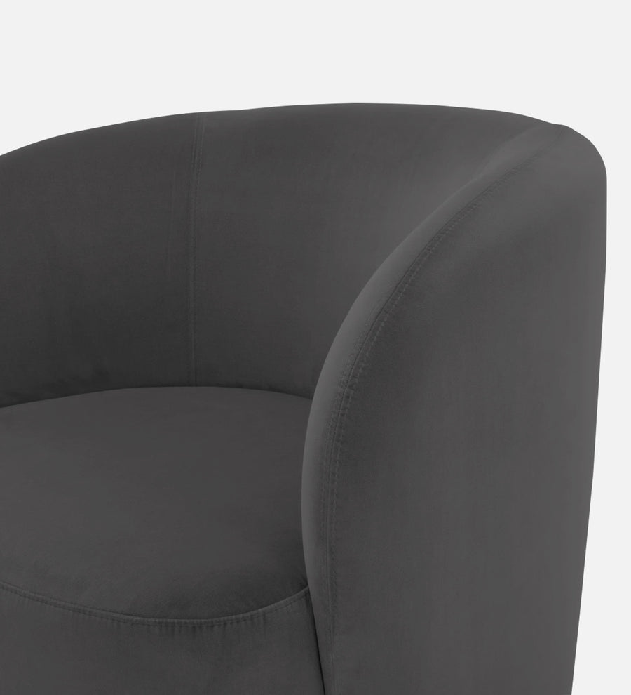 Lucky Velvet Lounge Chair In Davy Grey Colour - Febonic Living