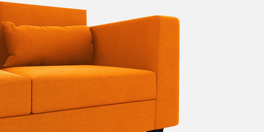 Nipul Fabric 2 Seater Sofa In Vivid Orange Colour - Febonic Living