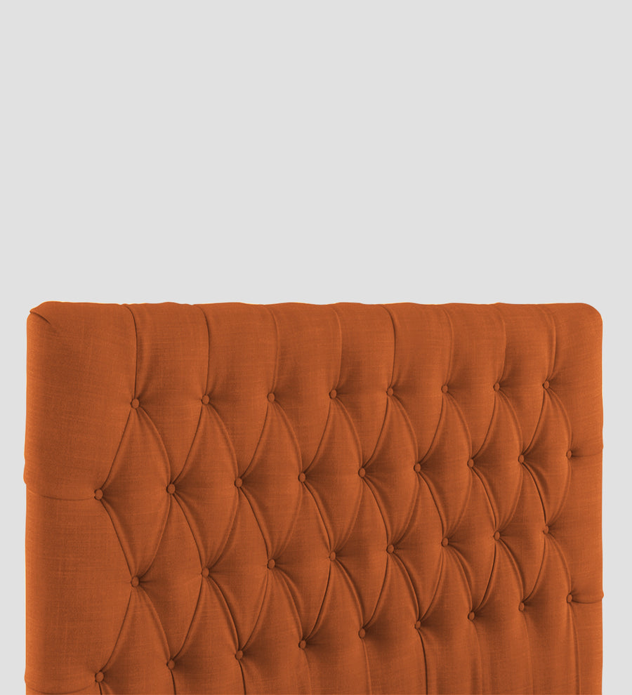 Isko Fabric Upholstered King Size Bed In Vivid Orange Colour With Box Storage - Febonic Living
