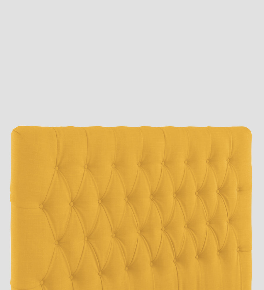 Isko Fabric Upholstered King Size Bed In Bold Yellow Colour With Box Storage - Febonic Living