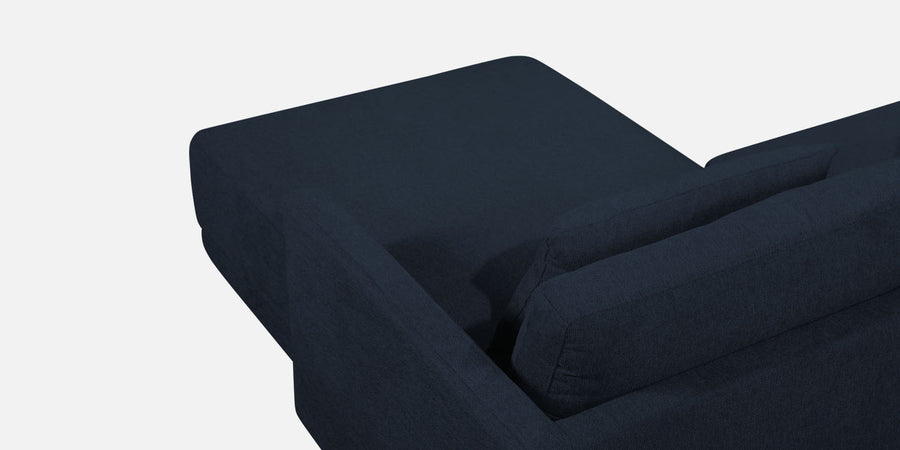 Kera Fabric Lhs Sectional Sofa 3 Lounger In Denim Blue Colour - Febonic Living
