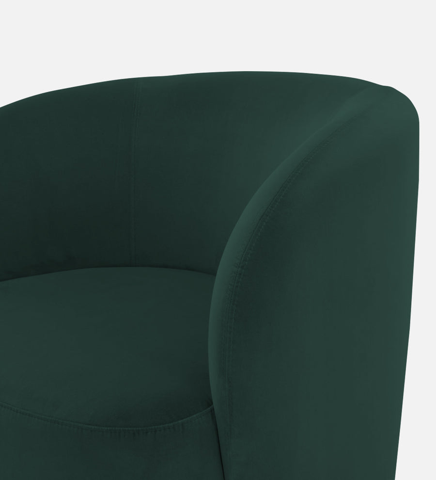 Lucky Velvet Lounge Chair In Forest Green Colour - Febonic Living