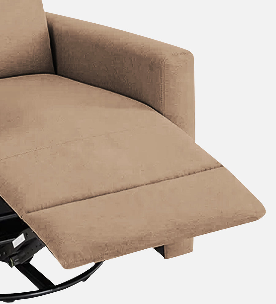 Zura Fabric 1 Seater Rotating Motorized Recliner In Cookie Beige Colour - Febonic Living