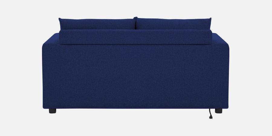 Roman Fabric 3 Seater Foldable Sofa Cum Bed In Royal Blue Colour With Usb Port - Febonic Living