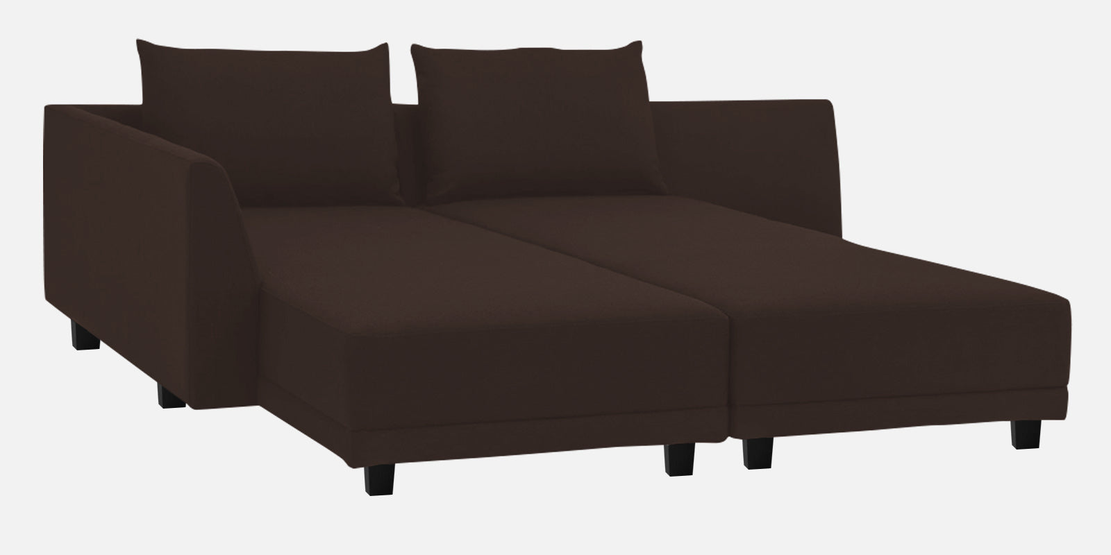 Ira Fabric RHS 6 Seater Sofa Cum Bed In Coffee Brown Colour