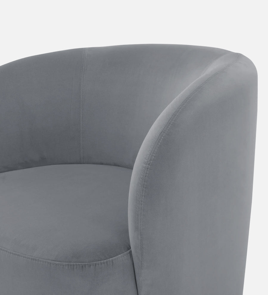Lucky Velvet Lounge Chair In Pubble Grey Colour - Febonic Living