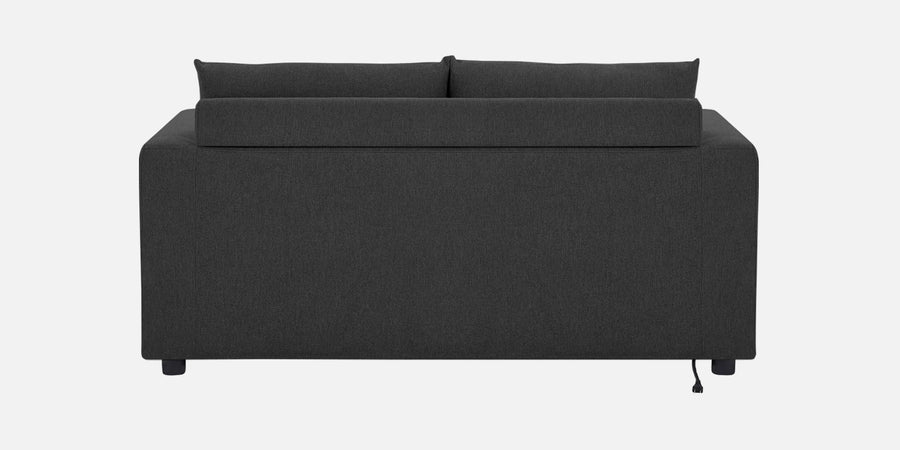 Roman Fabric 3 Seater Foldable Sofa Cum Bed In Charcoal Grey Colour With Usb Port - Febonic Living