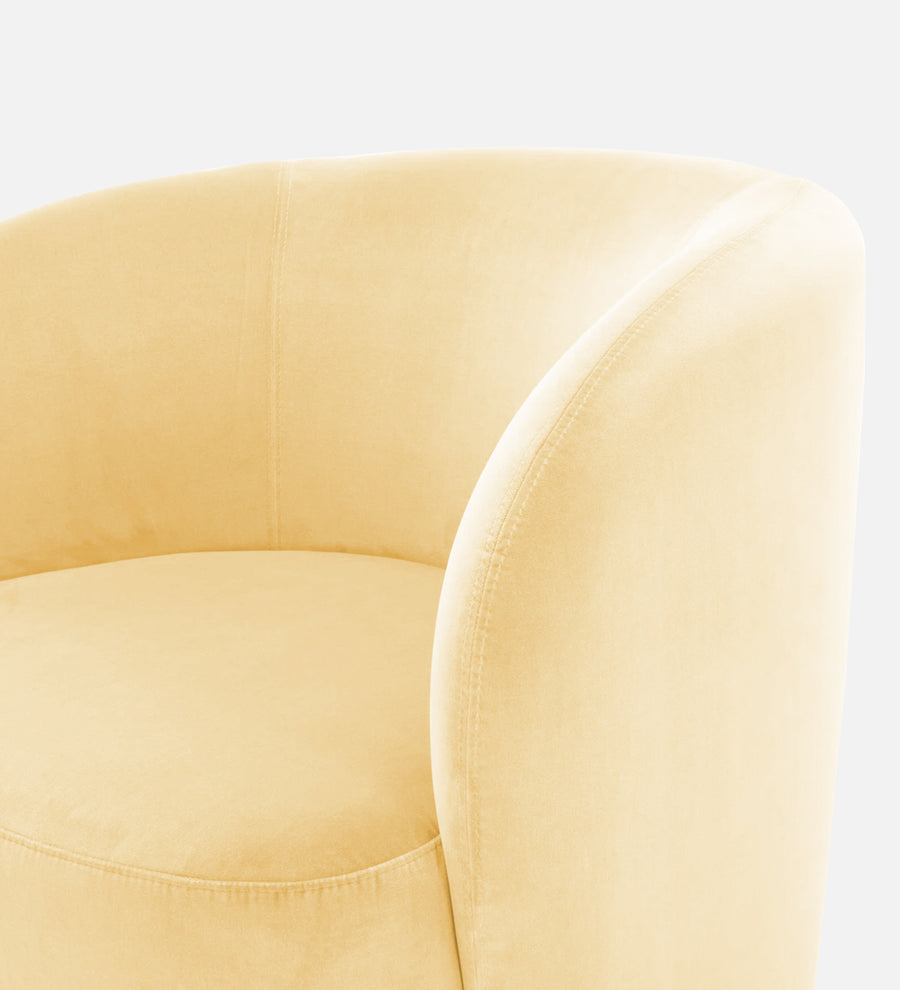 Lucky Velvet Lounge Chair In Sandy Beige Colour - Febonic Living