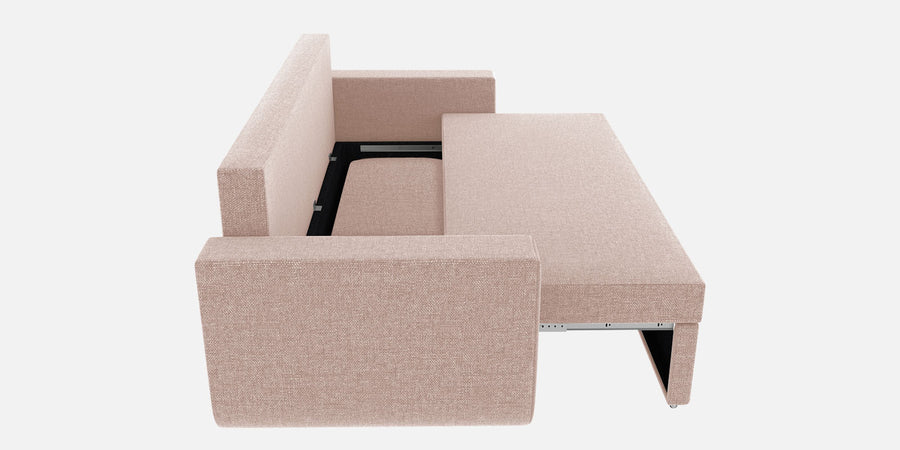 Grace Fabric 3 Seater Pull Out Sofa Cum Bed In Woom Beige Colour With Storage - Febonic Living