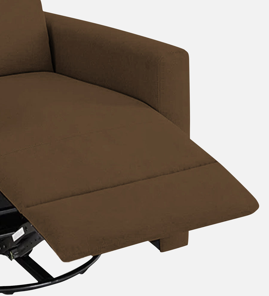 Zura Fabric 1 Seater Rotating Motorized Recliner In Walnut Brown Colour - Febonic Living