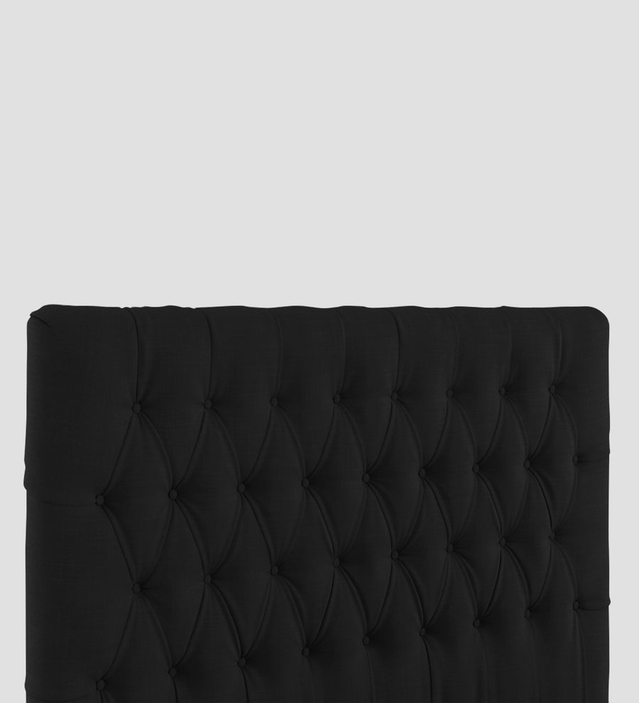 Isko Fabric Upholstered King Size Bed In Zed Black Colour With Box Storage - Febonic Living