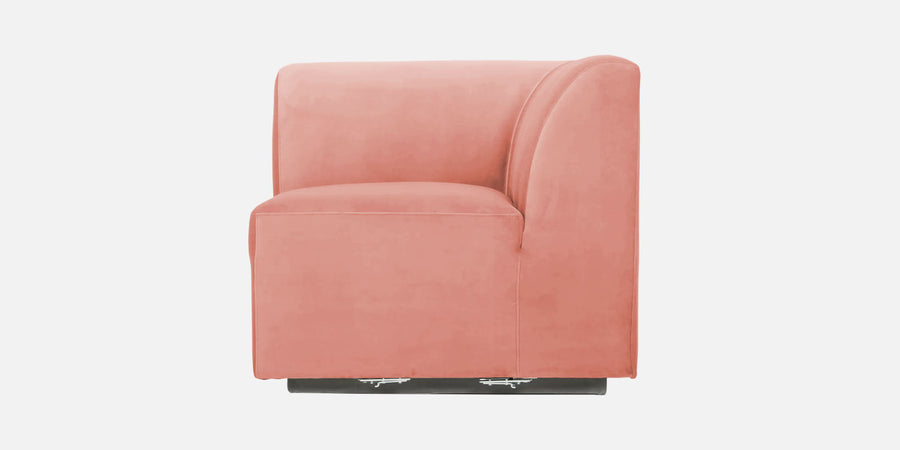 Bufa Velvet Rhs Sectional Sofa In Blush Pink Colour With Ottoman - Febonic Living