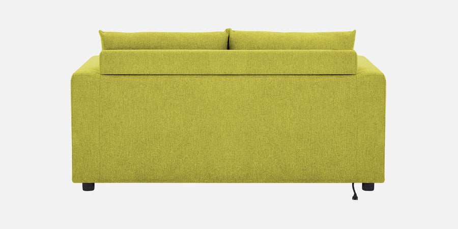 Roman Fabric 3 Seater Foldable Sofa Cum Bed In Parrot Green Colour With Usb Port - Febonic Living