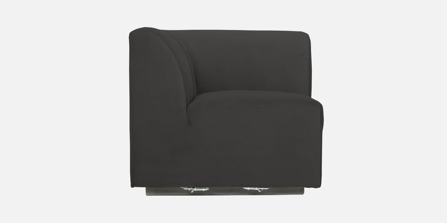 Bufa Velvet Lhs Sectional Sofa In Hory Grey Colour With Ottoman - Febonic Living