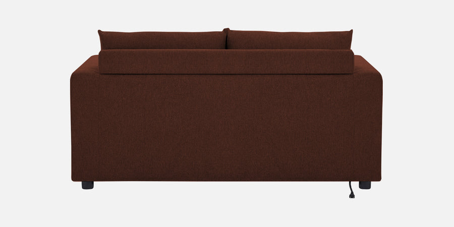 Roman Fabric 3 Seater Foldable Sofa Cum Bed In Coffee Brown Colour With Usb Port - Febonic Living