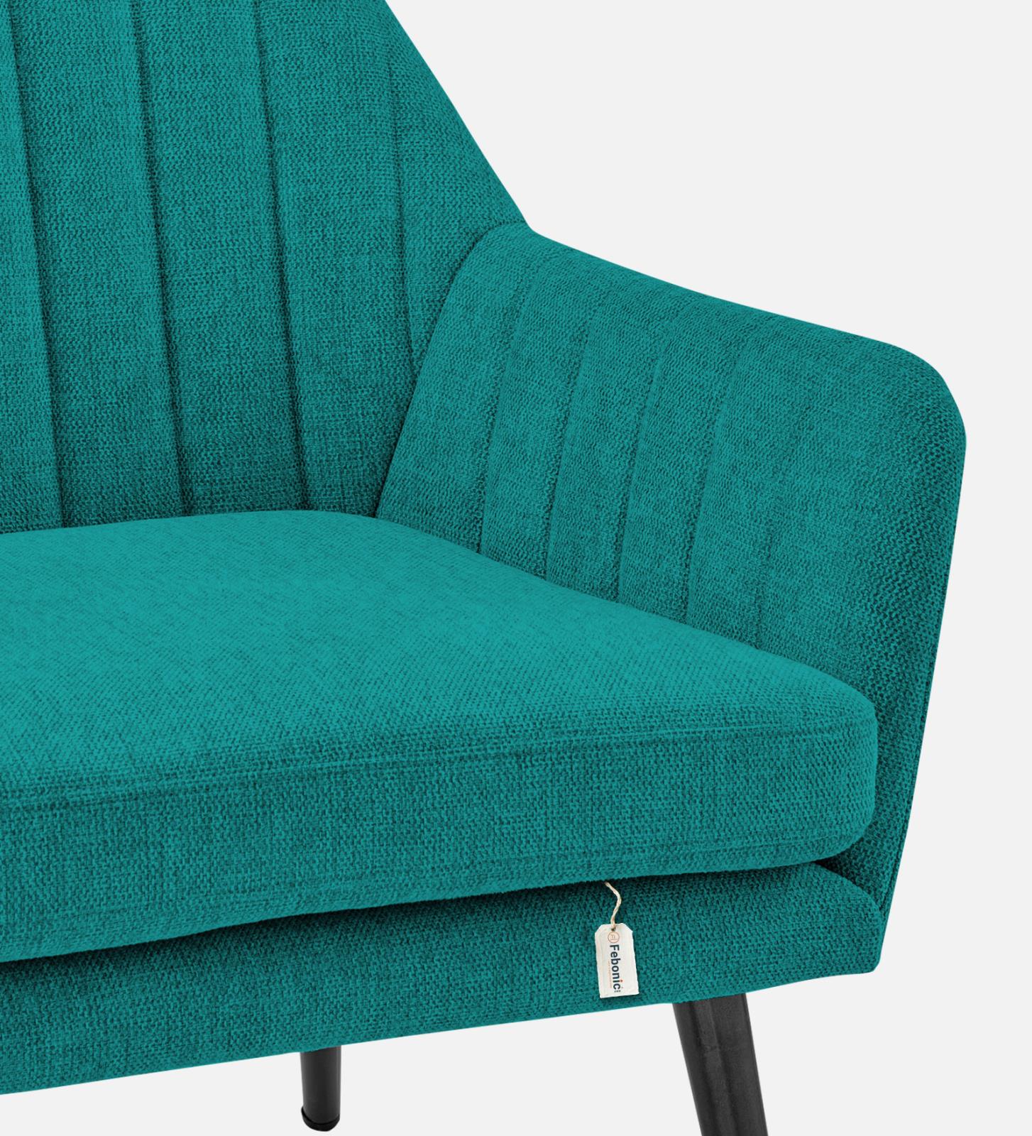 Bella Fabric Arm Chair In Sea Green Colour