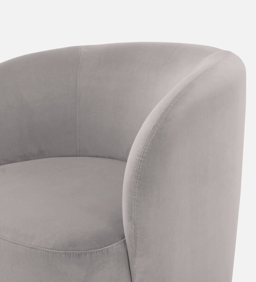 Lucky Velvet Lounge Chair In Pearl Grey Colour - Febonic Living
