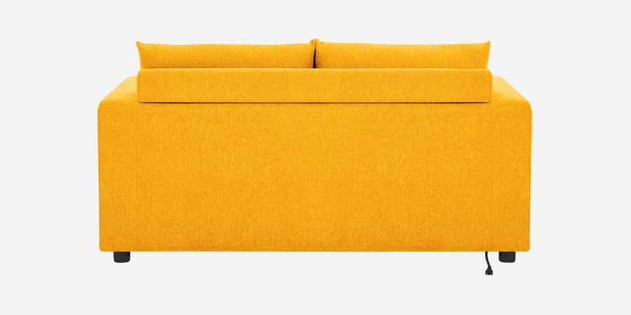 Roman Fabric 3 Seater Foldable Sofa Cum Bed In Bold Yellow Colour With Usb Port - Febonic Living