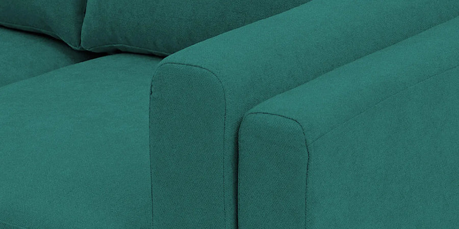 Creata Fabric Lhs Sectional Sofa 3 Lounger In Sea Green Colour - Febonic Living