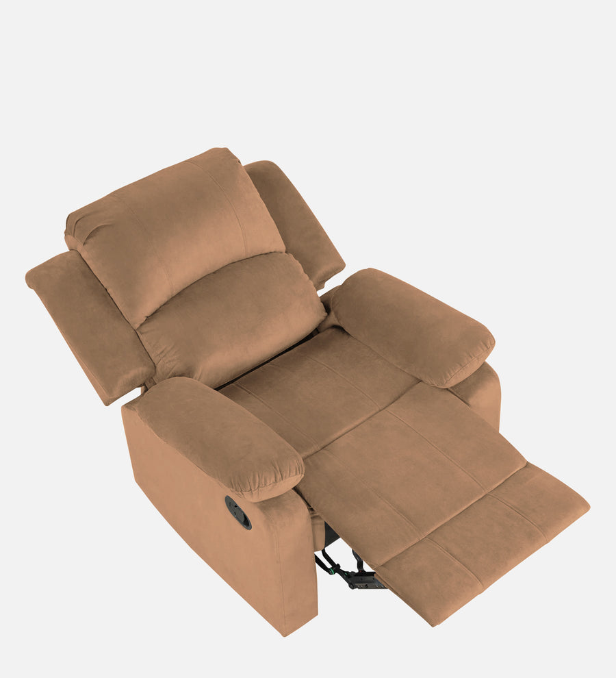 Henry Fabric 1 Seater Motorized Recliner In Cookie Beige Colour - Febonic Living