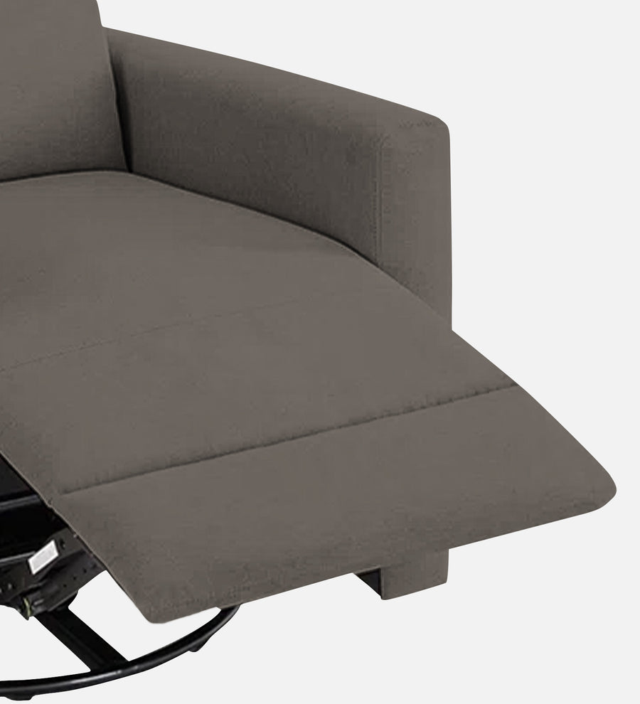 Zura Fabric 1 Seater Rotating Motorized Recliner In Battle Grey Colour - Febonic Living