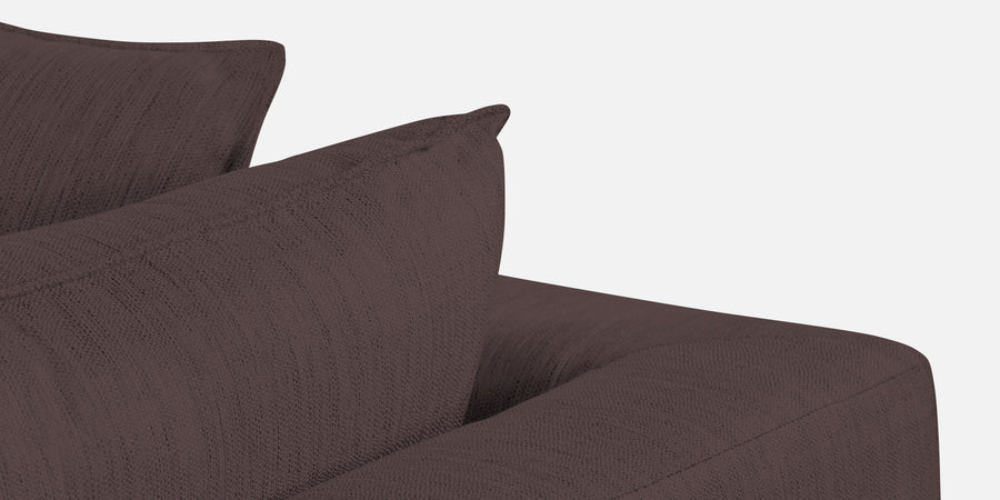 Ziggy Fabric Lhs Sectional Sofa 3 Lounger In Night Brown Colour - Febonic Living