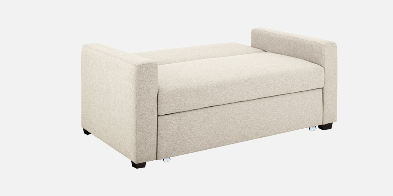 Lobby Fabric 2 Seater Pull Out Sofa Cum Bed In Ivory Cream Colour