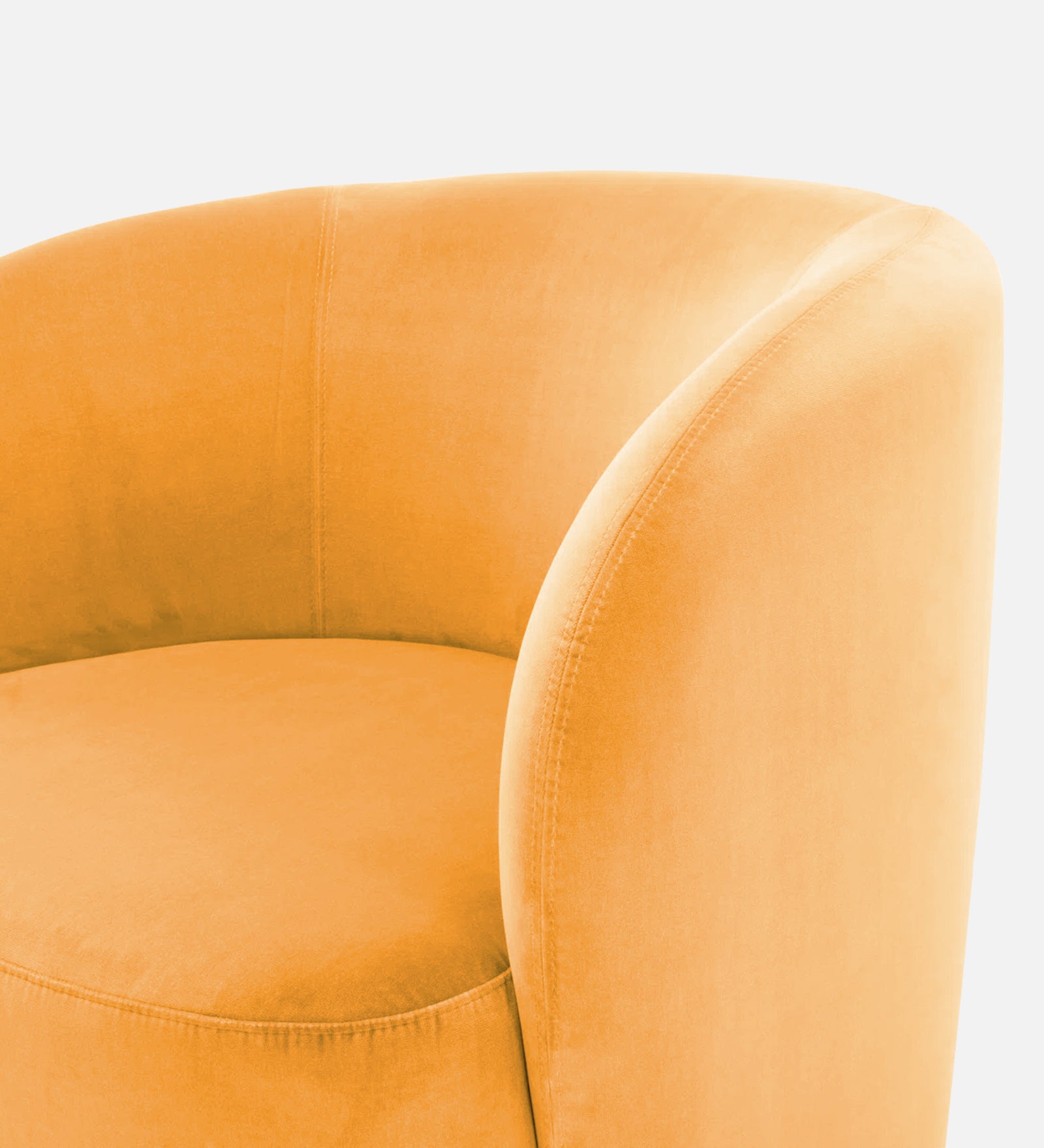 Hazel Velvet Wing Chair in Safforn Yellow Colour