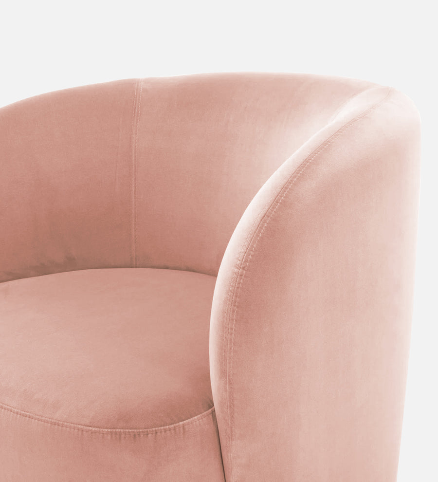 Lucky Velvet Lounge Chair In Blush Pink Colour - Febonic Living