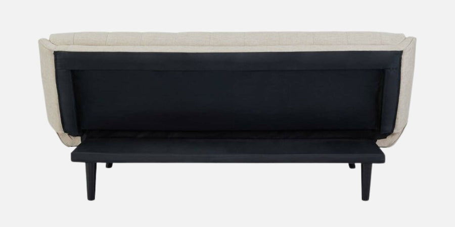 Saso Fabric 3 Seater Convertible Sofa Cum Bed In Ivory Cream Colour - Febonic Living