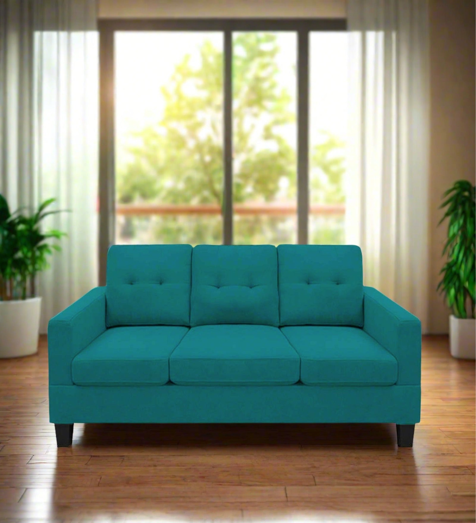 Thomas Fabric 3 Seater Sofa in Sea Green Colour