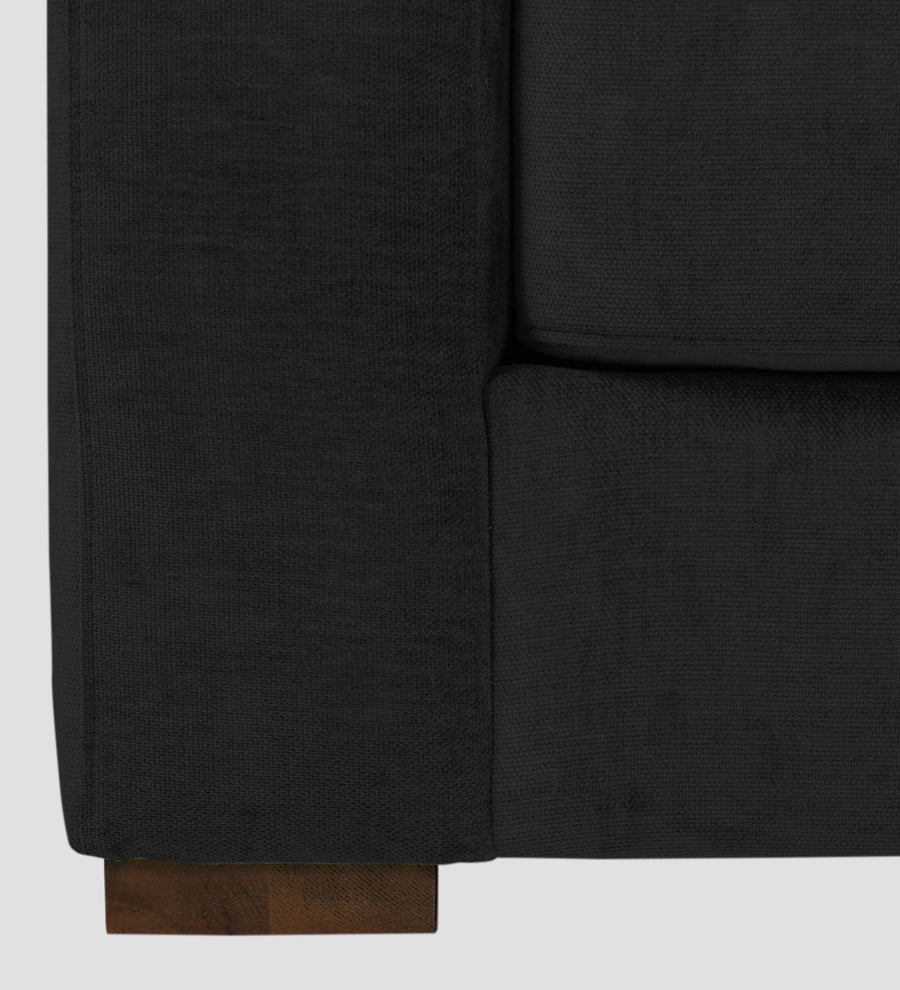 Dara Fabric 1 Seater Sofa In Zed Black Colour - Febonic Living