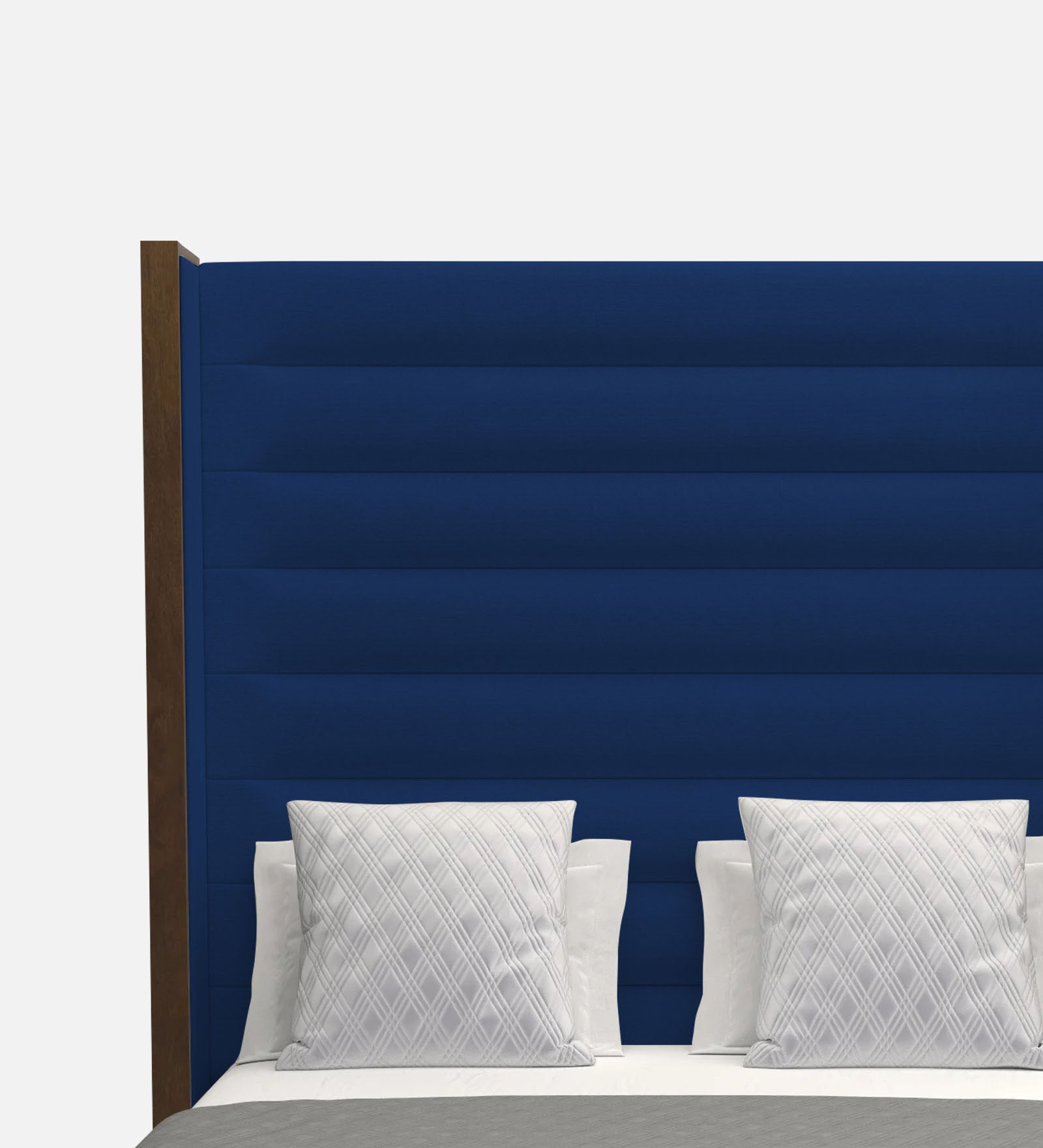 Sunny Fabric King Size Bed In Royal Blue Colour