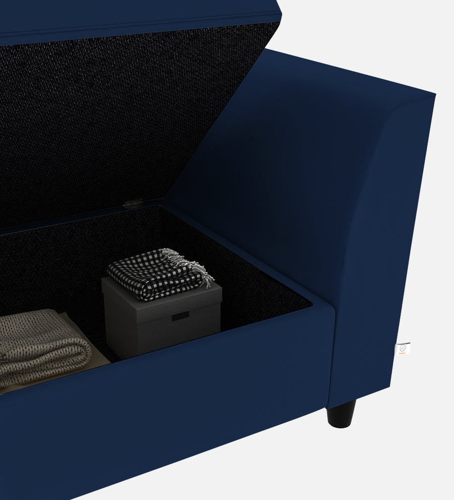 Bristo Velvet 1 Seater Sofa In Imperial Blue Colour With Storage - Febonic Living