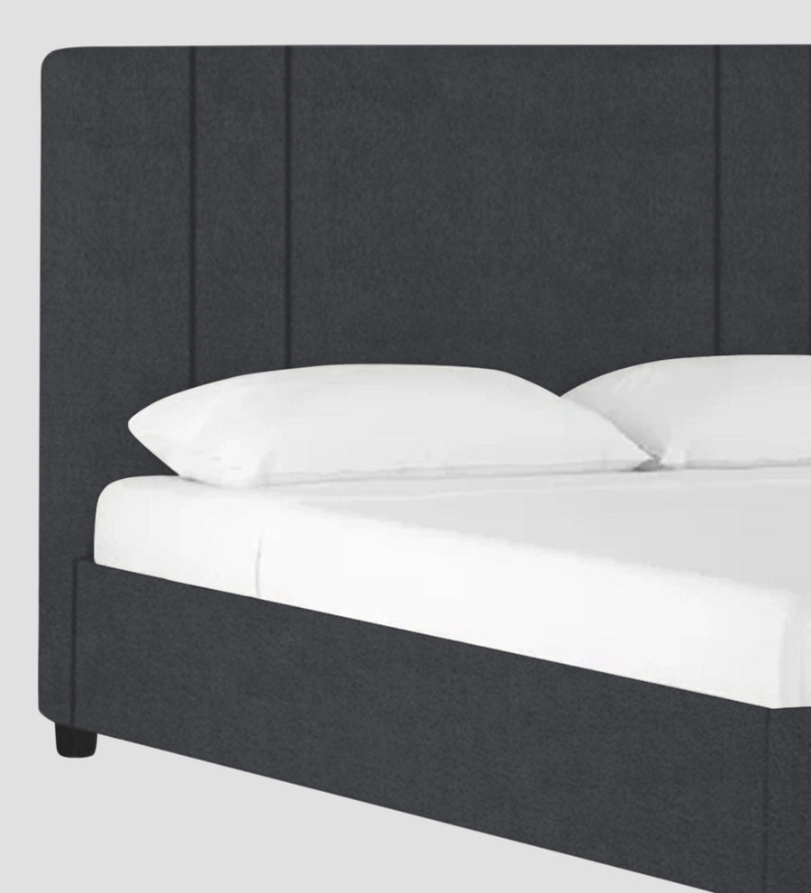 Asyra Velvet Upholstered King Size Bed In Davy Grey Colour With Box Storage - Febonic Living