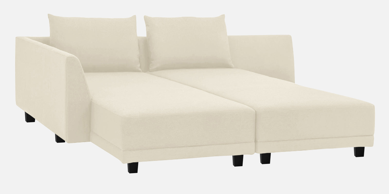 Ira Fabric RHS 6 Seater Sofa Cum Bed In Ivory Cream Colour