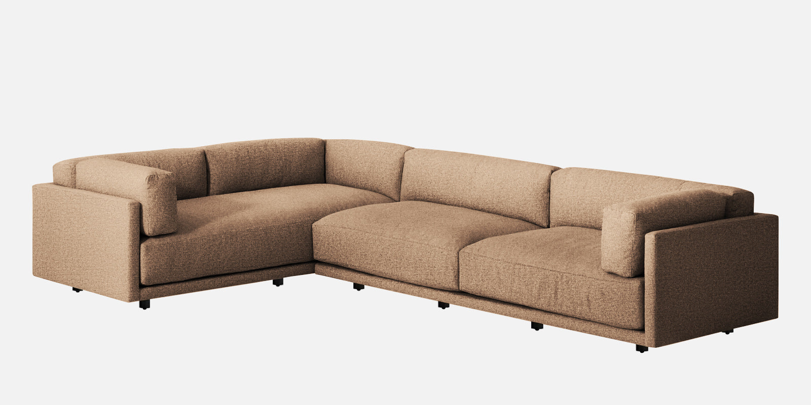 Nixon Fabric 6 Seater LHS Sectional Sofa In Cookie Beige Colour