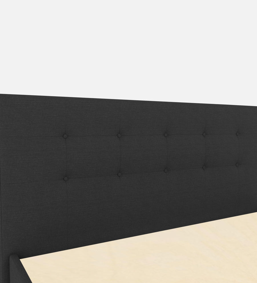 Lido Fabric Upholstered Queen Size Bed In Charcoal Grey Colour With Drawer Storage - Febonic Living