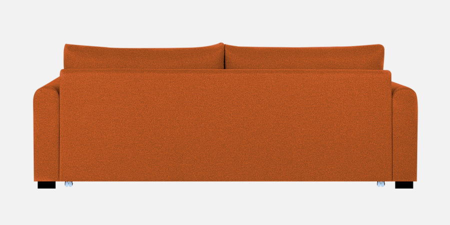 Sigma Fabric 3 Seater Pull Out Sofa Cum Bed In Vivid Orange Colour - Febonic Living